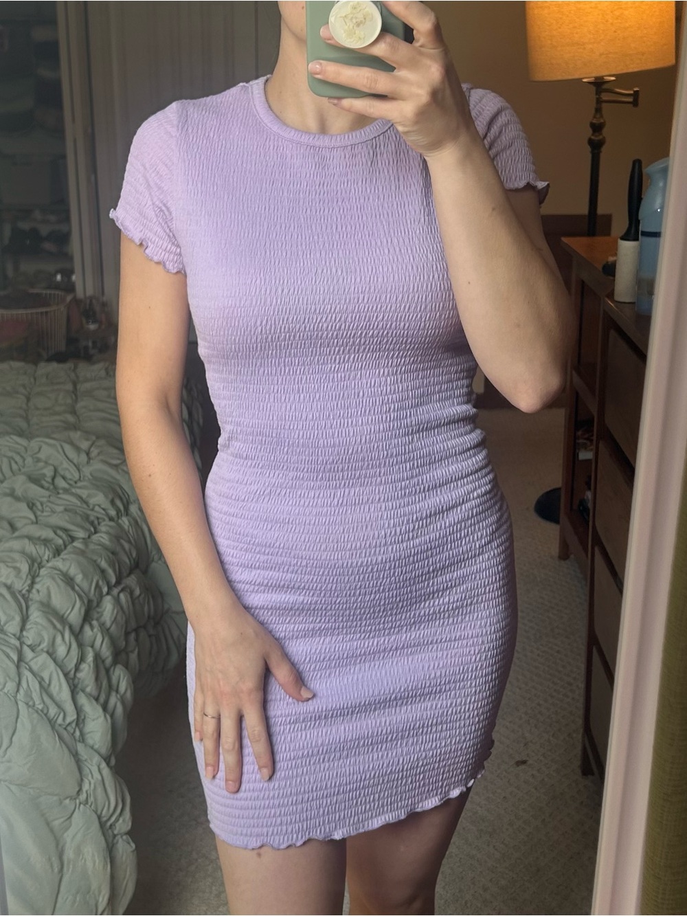 Altar'd State Lilac Textured Mini Bodycon Dress